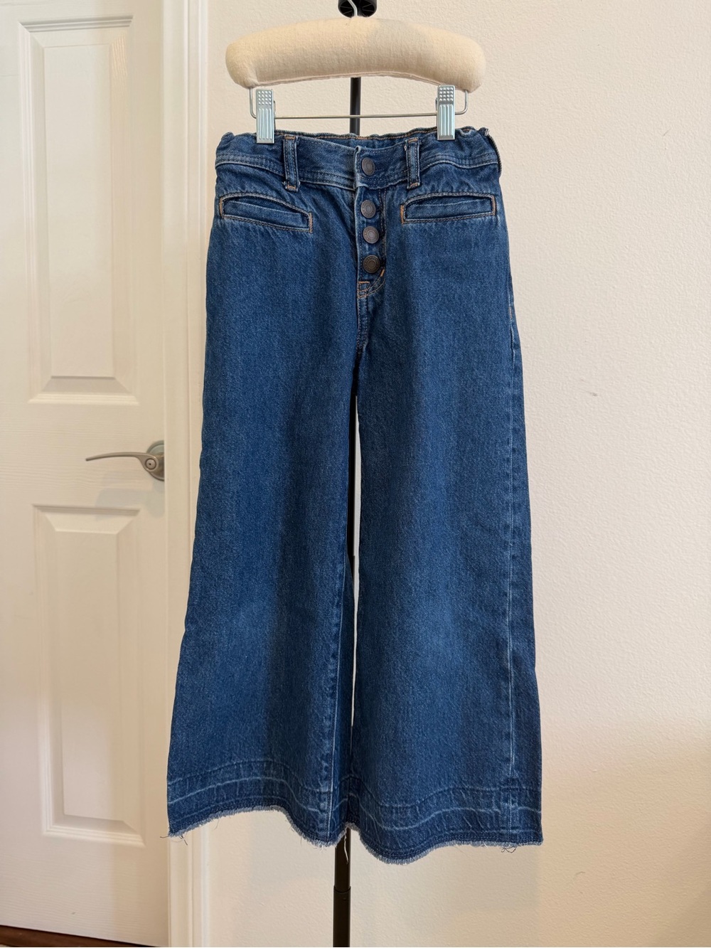 GAP Kids Dark Blue High-Rise Wide Leg Jeans